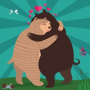 cartoon bears hugging