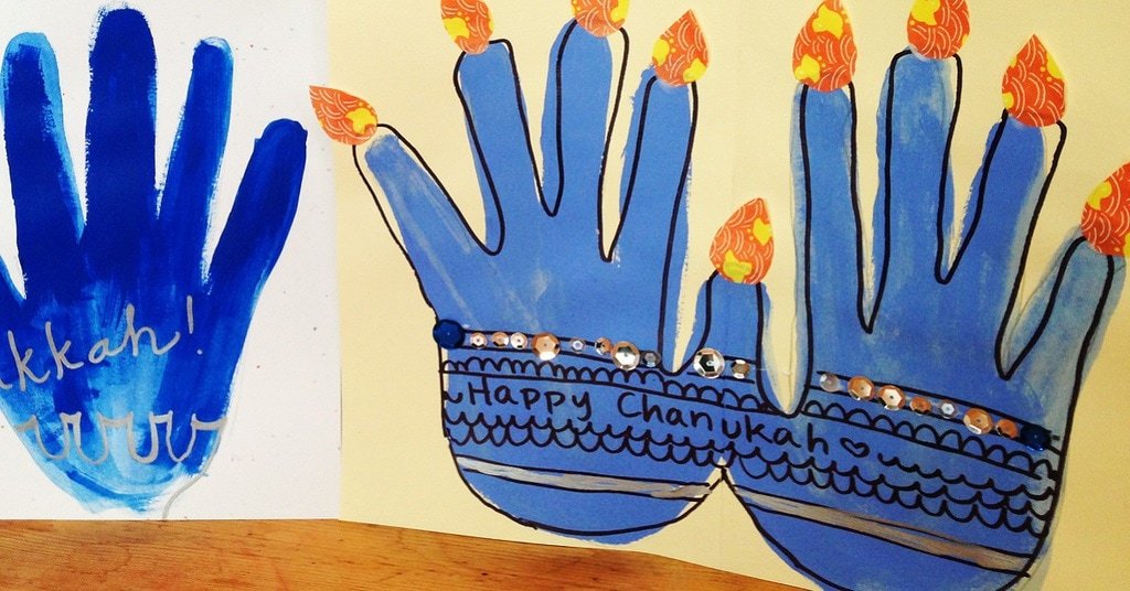 Handprint Menorah Craft From YogaKids International